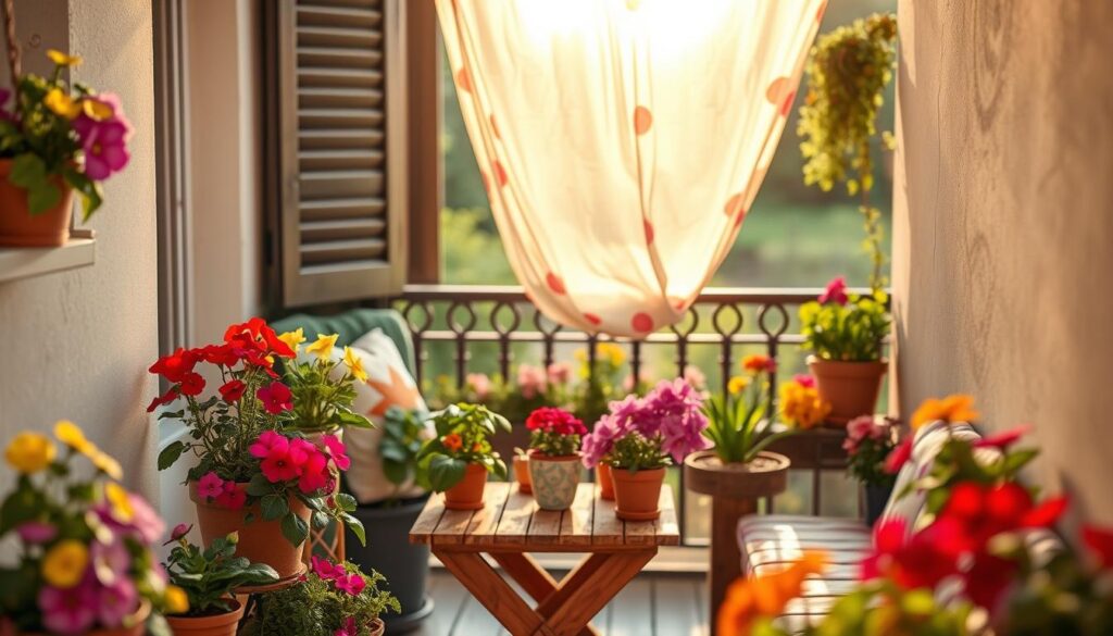 kleine balkon dekoideen