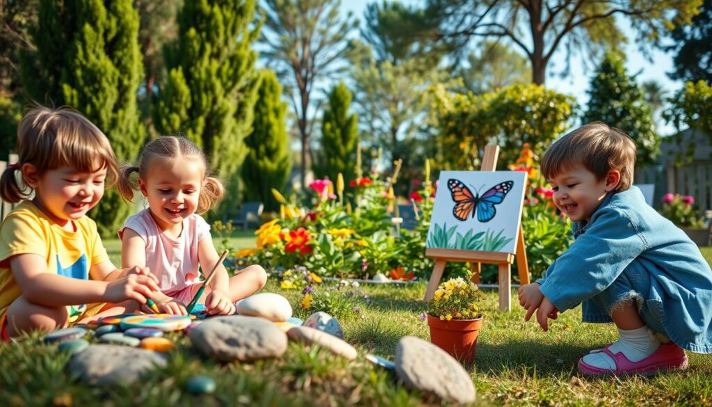 kreative Aktivitäten im Garten für Kinder